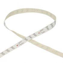 Artikel Geschenkband Weihnachten Weihnachtsband Hohoho Weiß 15mm 20m