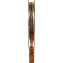 Weihnachtsband Merry Christmas Band Rot Gold 10mm 20m