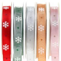 Artikel Weihnachtsband mit Schneeflocke 15mm 20m