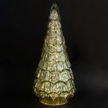 Artikel Weihnachtsbaum LED Glas Grün Gold 38cm