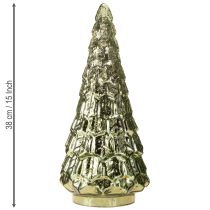 Artikel Weihnachtsbaum LED Glas Grün Gold 38cm