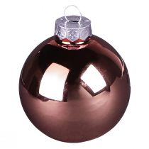 Artikel Weihnachtsbaumkugeln aus Glas Rosa Apricot Ø6cm 24 Stück