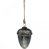 Artikel Weihnachtsanhänger Eichel aus Glas Set 2 Stück Silber Ø10cm H14cm