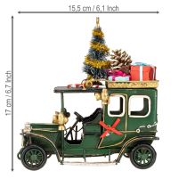 Artikel Weihnachtsdeko Auto Weihnachtsauto Vintage Grün 15×7×16cm
