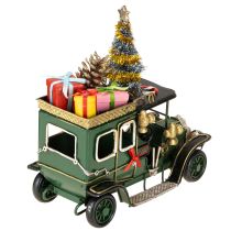 Artikel Weihnachtsdeko Auto aus Metall Grün 15×7×16 cm