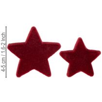 Artikel Weihnachtsdekoration Sterne Kunststoff Bordeaux Beflockt 4–5 cm 40 Stück