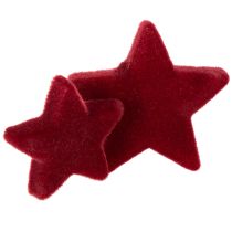 Artikel Weihnachtsdekoration Sterne Kunststoff Bordeaux Beflockt 4–5 cm 40 Stück