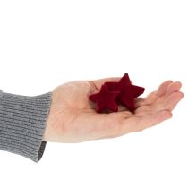 Artikel Weihnachtsdekoration Sterne Kunststoff Bordeaux Beflockt 4–5 cm 40 Stück
