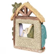Artikel Weihnachtskrippe aus Polyresin mit handbemalten Figuren 15,5×7×20cm
