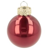 Artikel Weihnachtskugeln Glas glänzend 3 cm Rosa Rot 22 Stück