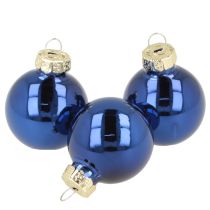 Artikel Mini Weihnachtskugeln aus Glas, Blau, 3 cm, 22 Stück