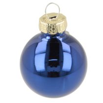 Artikel Mini Weihnachtskugeln aus Glas, Blau, 3 cm, 22 Stück