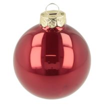 Artikel Glas-Weihnachtskugeln 6cm in Rot und Rosa, Set aus 24 Kugeln