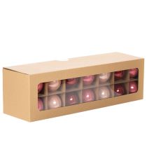 Artikel Glas-Weihnachtskugeln 6cm in Rot und Rosa, Set aus 24 Kugeln