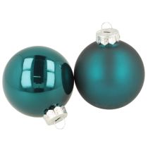 Artikel Christbaumkugeln Glas 6cm Opalblau Matt und Glänzend 24er Set