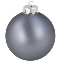 Artikel Kugel-Set Glas Blau Silber matt glänzend 7.5cm 12 Stück für Dekoration