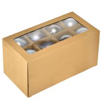 Artikel Kugel-Set Glas Blau Silber matt glänzend 7.5cm 12 Stück für Dekoration