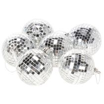 Artikel Weihnachtskugeln 7cm Spiegeloptik Silber 6er-Set