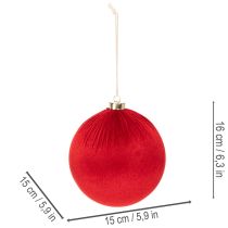 Artikel Weihnachtskugel Rot Samtoptik Ø 15cm 3er-Set