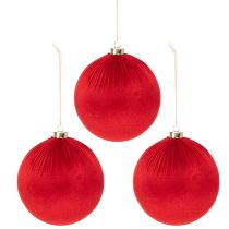 Artikel Weihnachtskugel Rot Samtoptik Ø 15cm 3er-Set