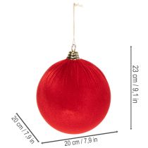 Artikel Weihnachtskugeln Samtoptik Rot Ø 20 cm 3 Stück