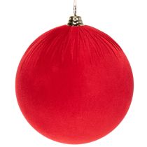 Artikel Weihnachtskugeln Rot aus Samt Ø 25 cm zum Aufhängen im 2er-Set