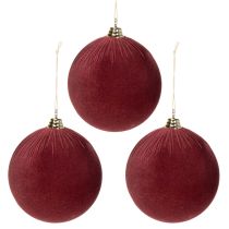 Artikel Weihnachtskugeln Rot Samtoptik 20 cm 3 Stück