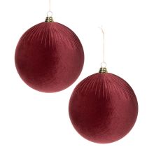Artikel Weihnachtskugeln Rot Samt 25cm 2er-Set für Innenbereich