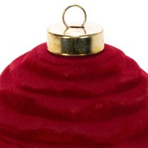 Artikel Samtig beflockte Weihnachtskugeln Bordeauxrot Ø 8 cm Set 12 Stück