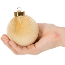 Artikel Weihnachtskugeln aus Styropor mit Samtüberzug, Ø 8 cm, cremeweiss, beige, braun, 12er Set