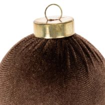 Artikel Weihnachtskugeln aus Styropor mit Samtüberzug, Ø 8 cm, cremeweiss, beige, braun, 12er Set