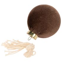 Artikel Weihnachtskugeln aus Styropor mit Samtüberzug, Ø 8 cm, cremeweiss, beige, braun, 12er Set