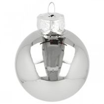 Artikel Mini-Weihnachtskugeln aus Glas Schwarz, Silber und Perlmutt Ø 4 cm H 4,5 cm 24 Stück