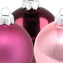 Artikel Weihnachtskugeln, Baumschmuck, Glaskugeln Violett H8,5cm Ø7,5cm Echtglas 12St