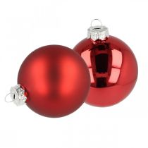 Artikel Christbaumkugel, Baumschmuck, Weihnachtskugel Rot H8,5cm Ø7,5cm Echtglas 12St