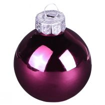 Artikel Weihnachtskugeln Glas Ø4cm Berry Rosa Beige-Creme 24 Stück