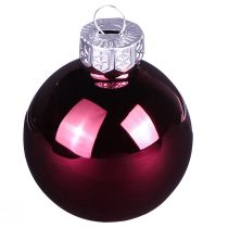 Artikel Weihnachtskugeln Glas Ø4cm Berry Rosa Beige-Creme 24 Stück