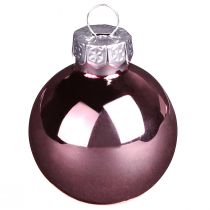 Artikel Weihnachtskugeln Mini aus Glas Ø 3 cm Rosa-Apricot-Mix 22 Stück