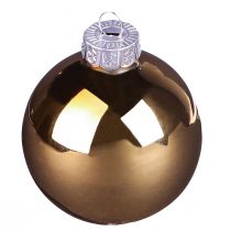 Artikel Weihnachtskugeln aus Glas Ø7,5 cm Gold Braun Apricot 12 St.