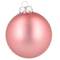 Artikel Weihnachtskugeln Rosa Grau Glas Kugeln Ø7,5cm 14 St