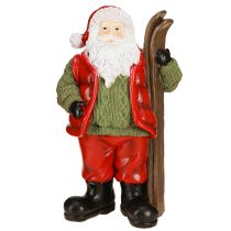 Artikel Weihnachtsmann Dekofigur mit Ski aus Polyresin 14×10,5×24,5cm Handbemalt
