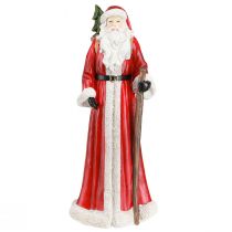 Artikel Weihnachtsmann Figur mit Korb Rot Weiss Grün Gold Höhe 36 cm