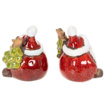 Artikel Weihnachtsmann-Figur aus Keramik mit Tannenbaum 7 cm 2er-Set