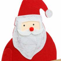 Artikel Deko-Hänger Weihnachtsmann aus Filz mit Briefumschlag „Für Dich“, Rot-Beige, L46,5cm Ø25cm, 4er-Set