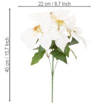 Artikel Künstliche Weihnachtssternblume Weiss 40 cm Kunstseide