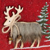 Artikel Weihnachtstasche Rot mit Fell 15,5cm x 18cm 3 St