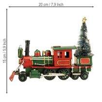 Artikel Weihnachtszug mit Tanne Lokomotive Weihnachten Grün 20cm