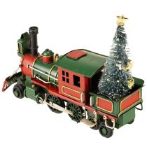 Artikel Metall-Weihnachtszug mit Tanne, grün-rot, 20 cm