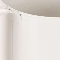 Artikel Weisse Metall Giesskanne 13,5 cm mit Blumenmotiv für Dekoration und Bepflanzung