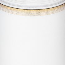 Artikel Weisses Kranzband aus Taft mit Gold-Perlkante 175mm für Dekoration und Floristik